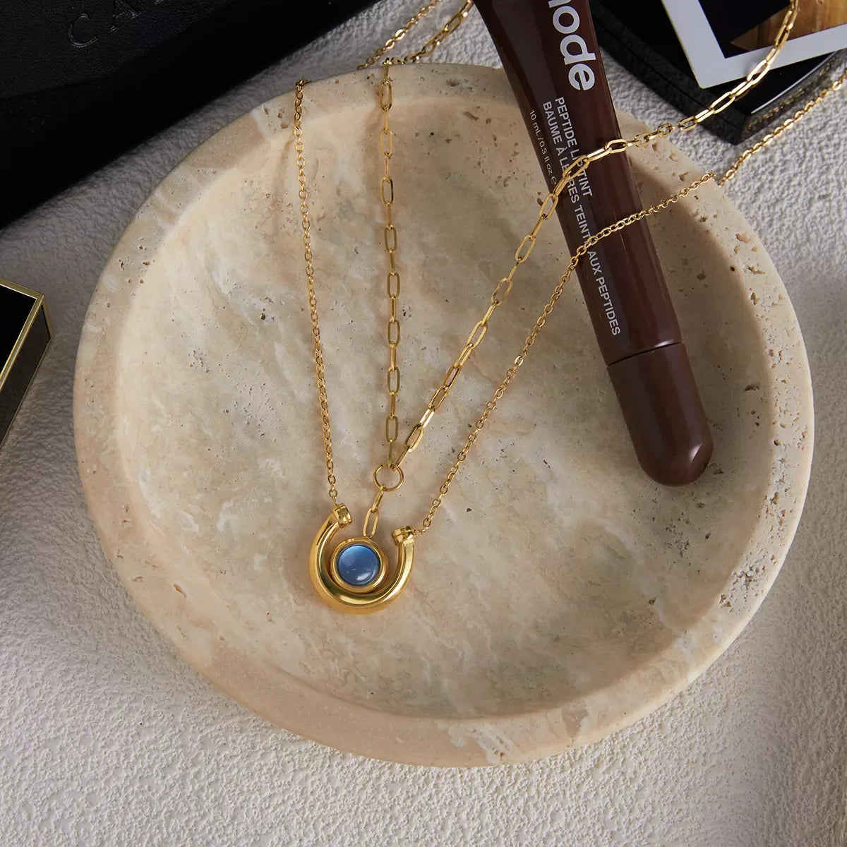 Two-Piece Pendant Necklace In 18K Gold-Plated Finish Velanci