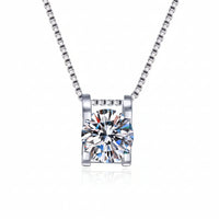 One Carat Moissanite Silver Chain Necklace - Ocean Glow Velanci