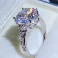 Ring Giulia - 5 Carat Moissanite Sterling Silver Band Women's Ring Velanci