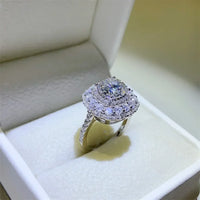Moissanite Sterling Ring Giulia - Coastal Sparkle, 2 Carat Women's Ring Velanci
