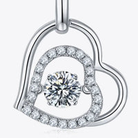 Moissanite Heart Pendant Necklace - Sterling Silver 0.5ct Velanci