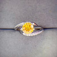 Moissanite Ring Alessia - 1 Carat, Sterling Silver Women's Ring Velanci