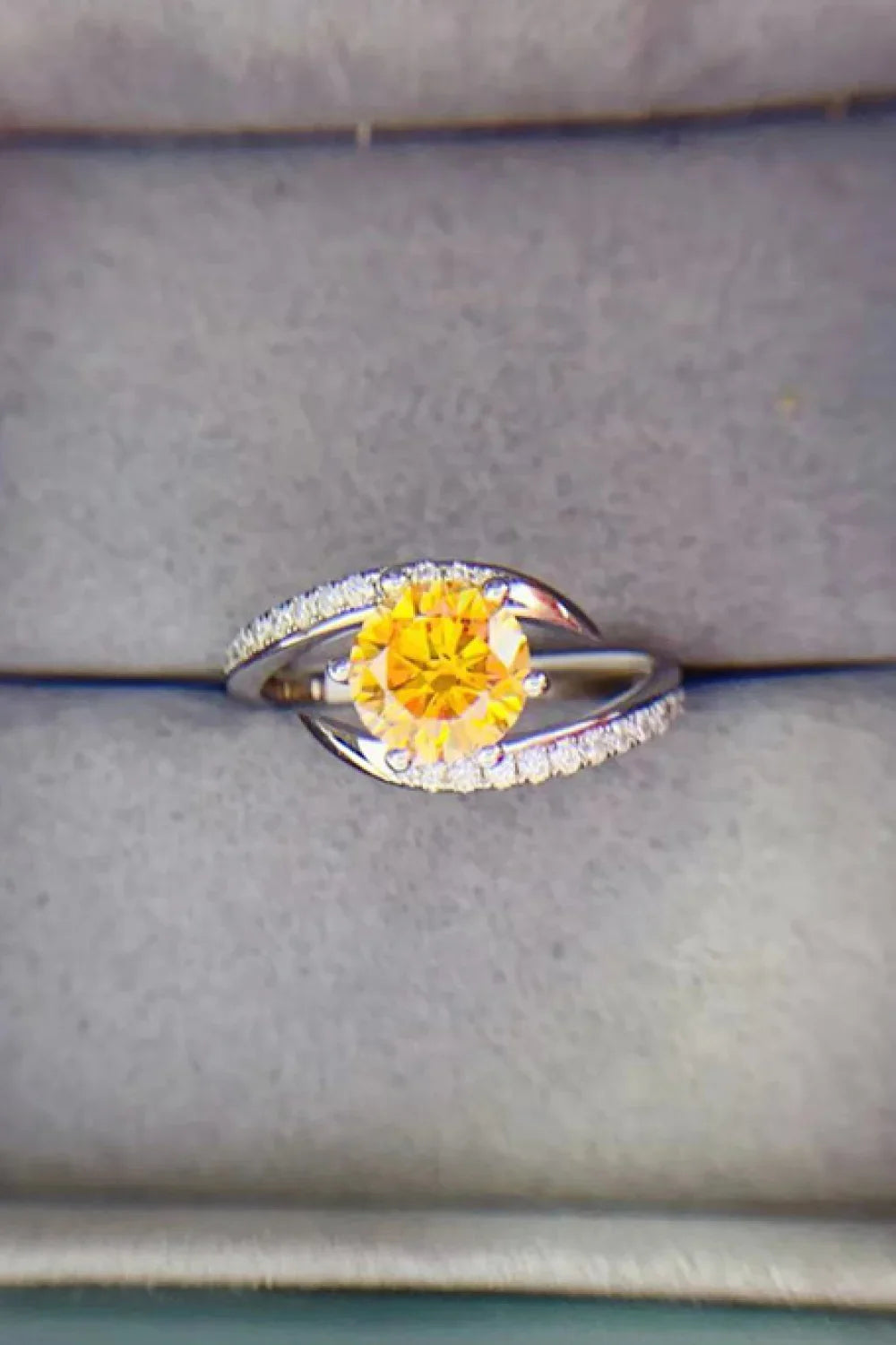 Moissanite Ring Alessia - 1 Carat, Sterling Silver Women's Ring Velanci