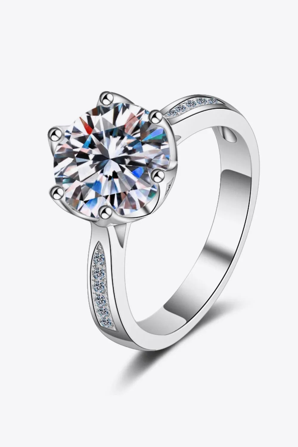 Ring Giulia - 3 Carat Moissanite Rhodium-Plated Shine Women's Ring Velanci