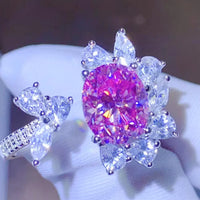 3 Carat Moissanite Ring Elena - Open Ring In Sterling Silver Women's Ring Velanci