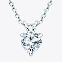 Heart Pendant Necklace - 1 Carat Moissanite Sterling Silver Velanci