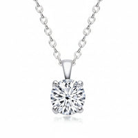 Minimalist Sterling Silver Moissanite Necklace - 1ct Sparkle Velanci
