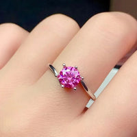 Moissanite Ring Giulia - 1ct Sterling Silver Band Polished Women's Ring Velanci