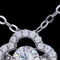 Sterling Moissanite Flower Pendant Necklace - Delicate Chic Velanci