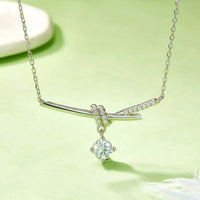 Moissanite Sterling Silver Pendant Necklace 1 Carat Velanci