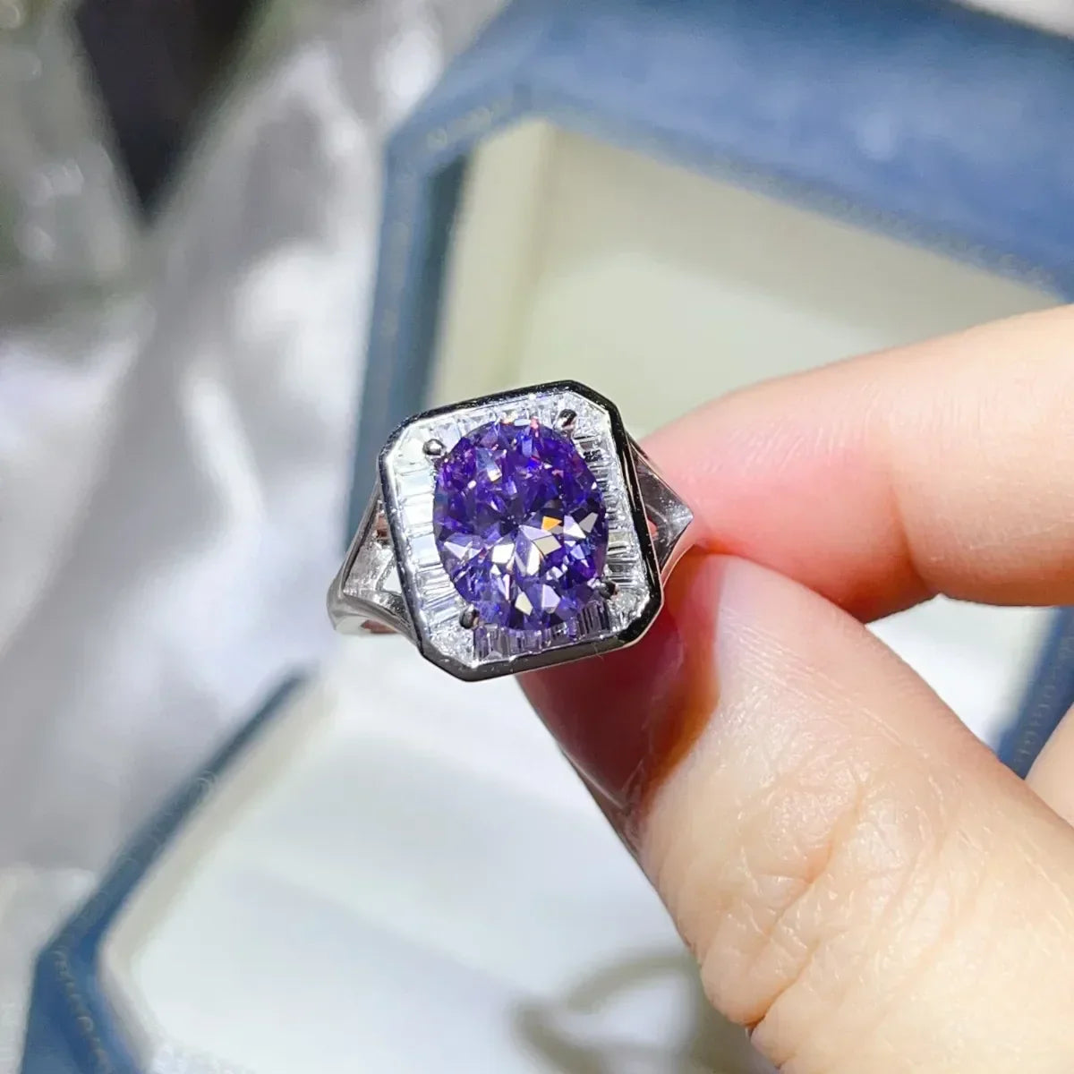 3 Carat Moissanite Square Ring Elena - Coastal Shine Women's Ring Velanci
