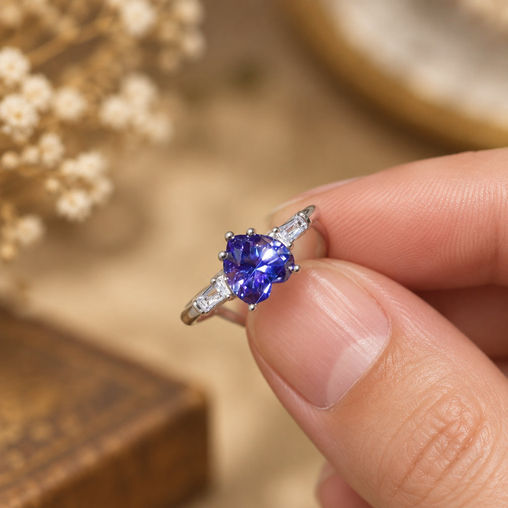 1 Carat Moissanite Heart Ring Alessandra - Coastal Elegance Women's Ring Velanci