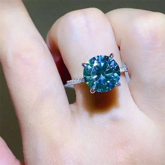 Ring Elena - 5 Carat Moissanite Zircon Sterling Silver Women's Ring Velanci