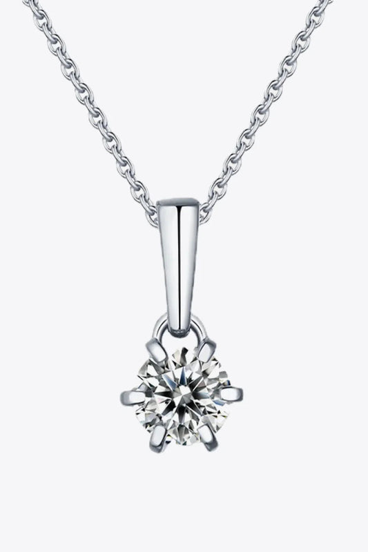 Moissanite Pendant Necklace - 2 Carat 6-Prong Minimalist Velanci