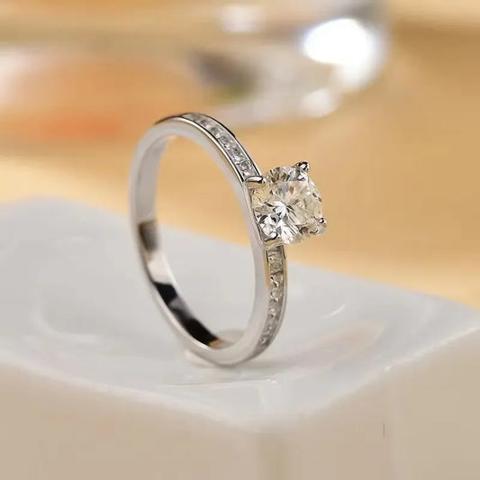 2 Carat Moissanite Ring Elena - Coastal Radiant Shine Women's Ring Velanci