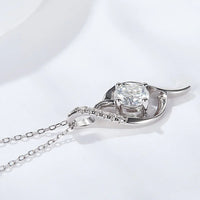 Platinum-Plated 1 Carat Moissanite Necklace - Subtle Shine Velanci