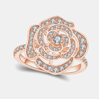 Moissanite Ring Valentina - Floral Sparkle Sterling Women's Ring Velanci