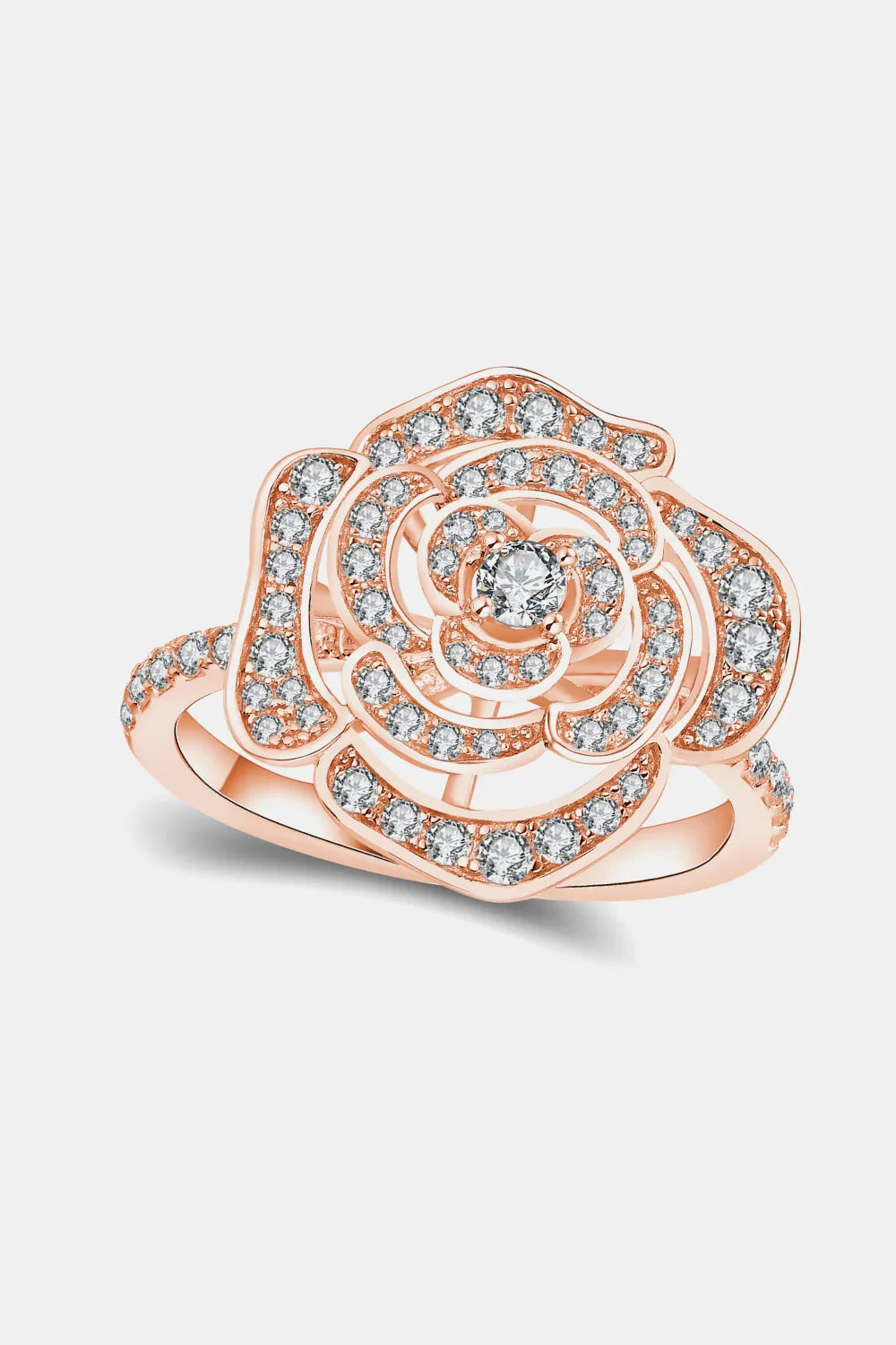 Moissanite Ring Valentina - Floral Sparkle Sterling Women's Ring Velanci