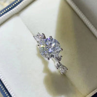 Ring Giulia - 2ct Moissanite Platinum-Plated Sterling Silver Women's Ring Velanci