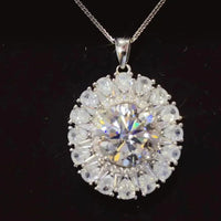 5 Carat Moissanite Platinum-Plated Sterling Silver Necklace Velanci