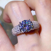 Ring Giulia - 3 Carat Moissanite Silver Ring Shine Women's Ring Velanci