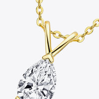 1.5 Carat Moissanite Teardrop Necklace - Sterling Silver Velanci