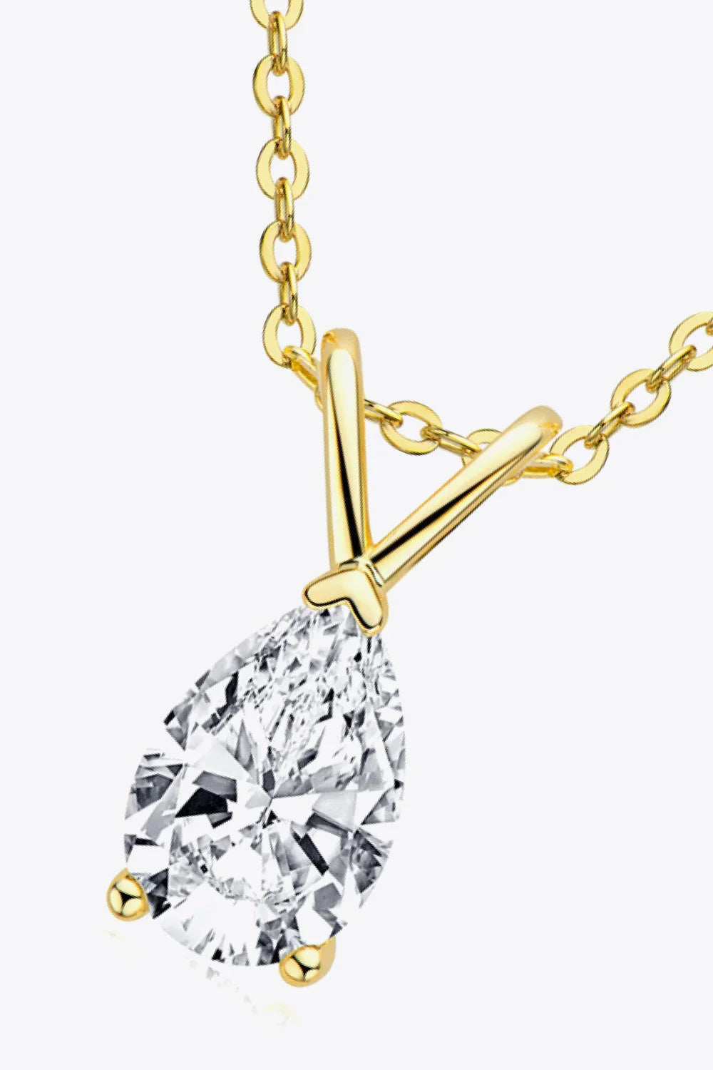 1.5 Carat Moissanite Teardrop Necklace - Sterling Silver Velanci