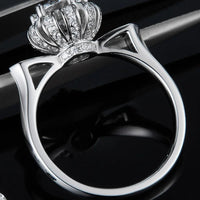 1 Carat Moissanite Platinum-Plated Ring Elena - Subtle Shine Women's Ring Velanci