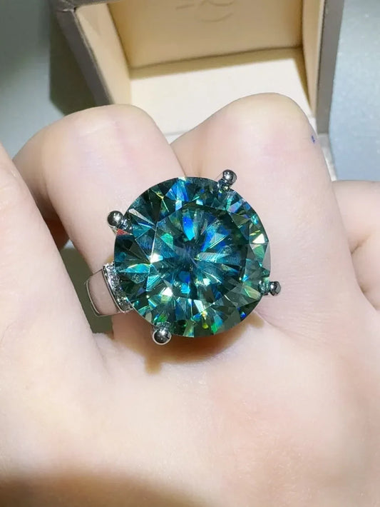 Ring Bianca - 20ct Moissanite Sterling Silver Ring Women's Ring Velanci