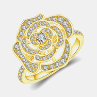 Moissanite Ring Valentina - Floral Sparkle Sterling Women's Ring Velanci