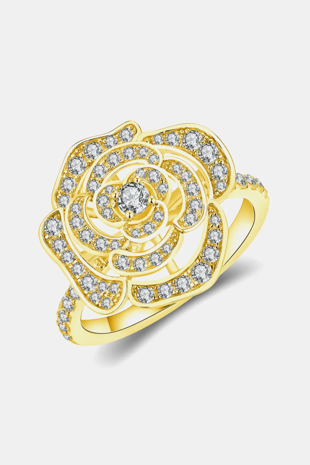 Moissanite Ring Valentina - Floral Sparkle Sterling Women's Ring Velanci