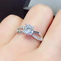 Sterling Silver 2Ct Moissanite Crisscross Ring Lina - Gleam Women's Ring Velanci