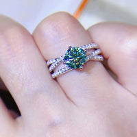 Ring Giovanna - 1ct Moissanite Sterling Silver Ring Women's Ring Velanci