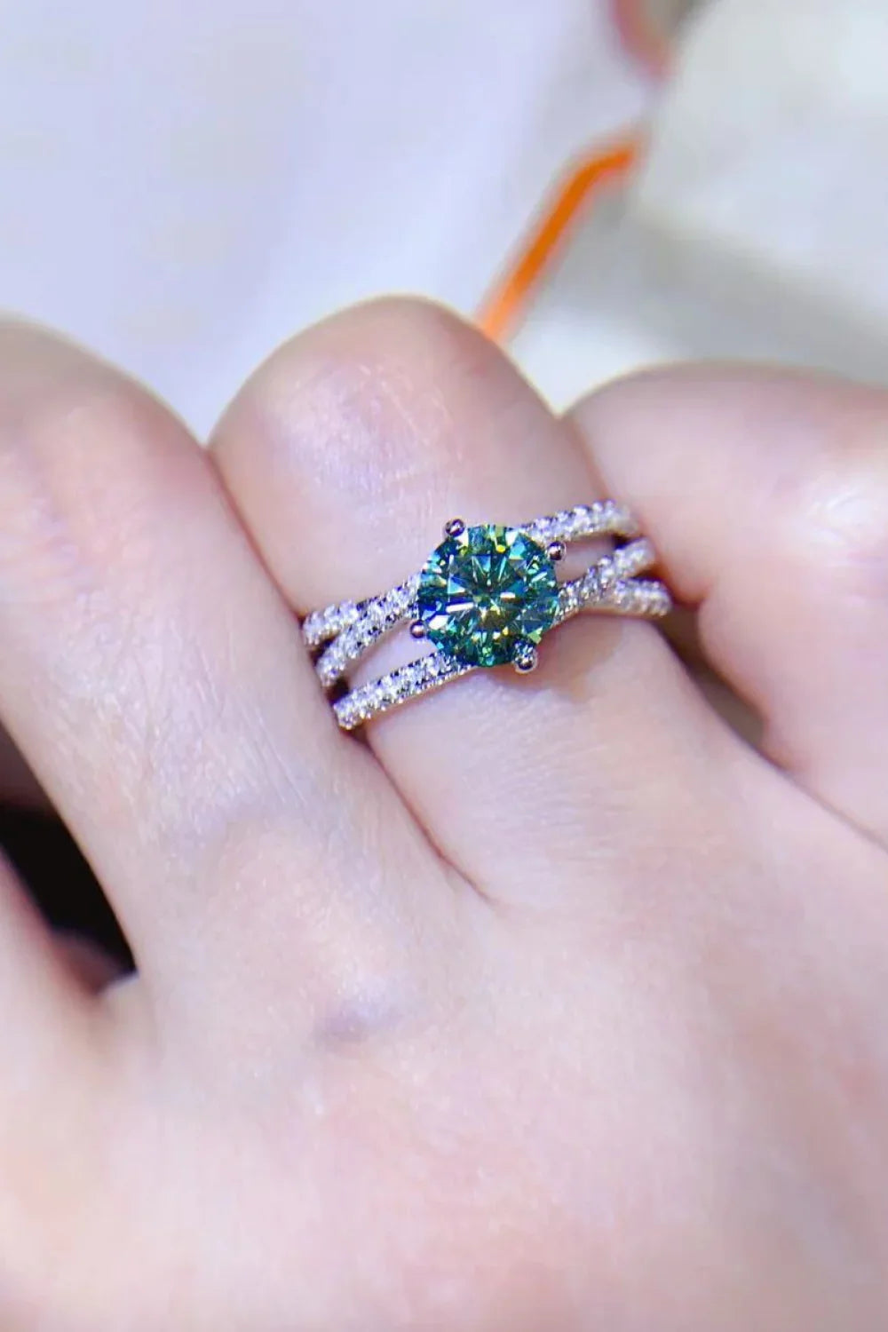 Ring Giovanna - 1ct Moissanite Sterling Silver Ring Women's Ring Velanci