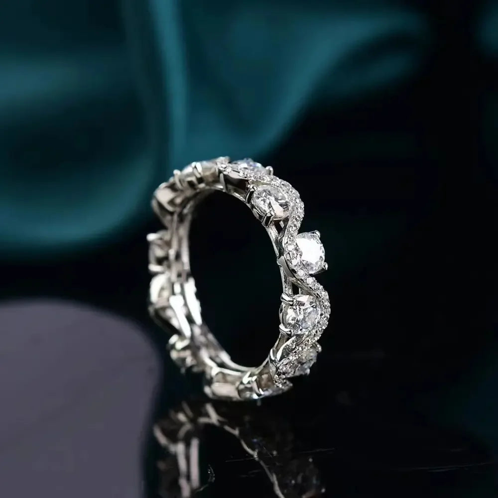 Ring Alessia - Platinum-Plated Moissanite Sterling Shine Women's Ring Velanci
