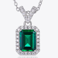 1.25 Carat Lab-Grown Emerald Pendant In Sterling Silver Velanci