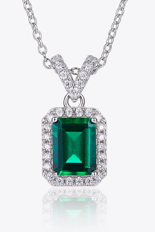 1.25 Carat Lab-Grown Emerald Pendant In Sterling Silver Velanci