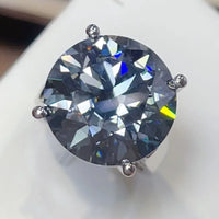Moissanite Sterling Silver Ring Anna - 20 Carat Center Stone Women's Ring Velanci
