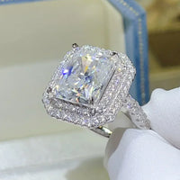 2 Carat Moissanite Ring Giulia - Sterling Halo Setting Women's Ring Velanci