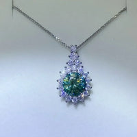 Moissanite Sterling Silver Necklace, 3 Carat, Sparkling Velanci