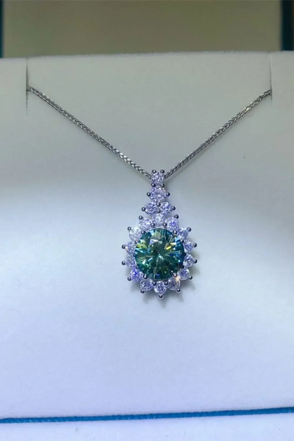 Moissanite Sterling Silver Necklace, 3 Carat, Sparkling Velanci