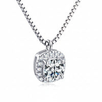 Platinum-Plated Moissanite Necklace - Coastal Minimalist Velanci