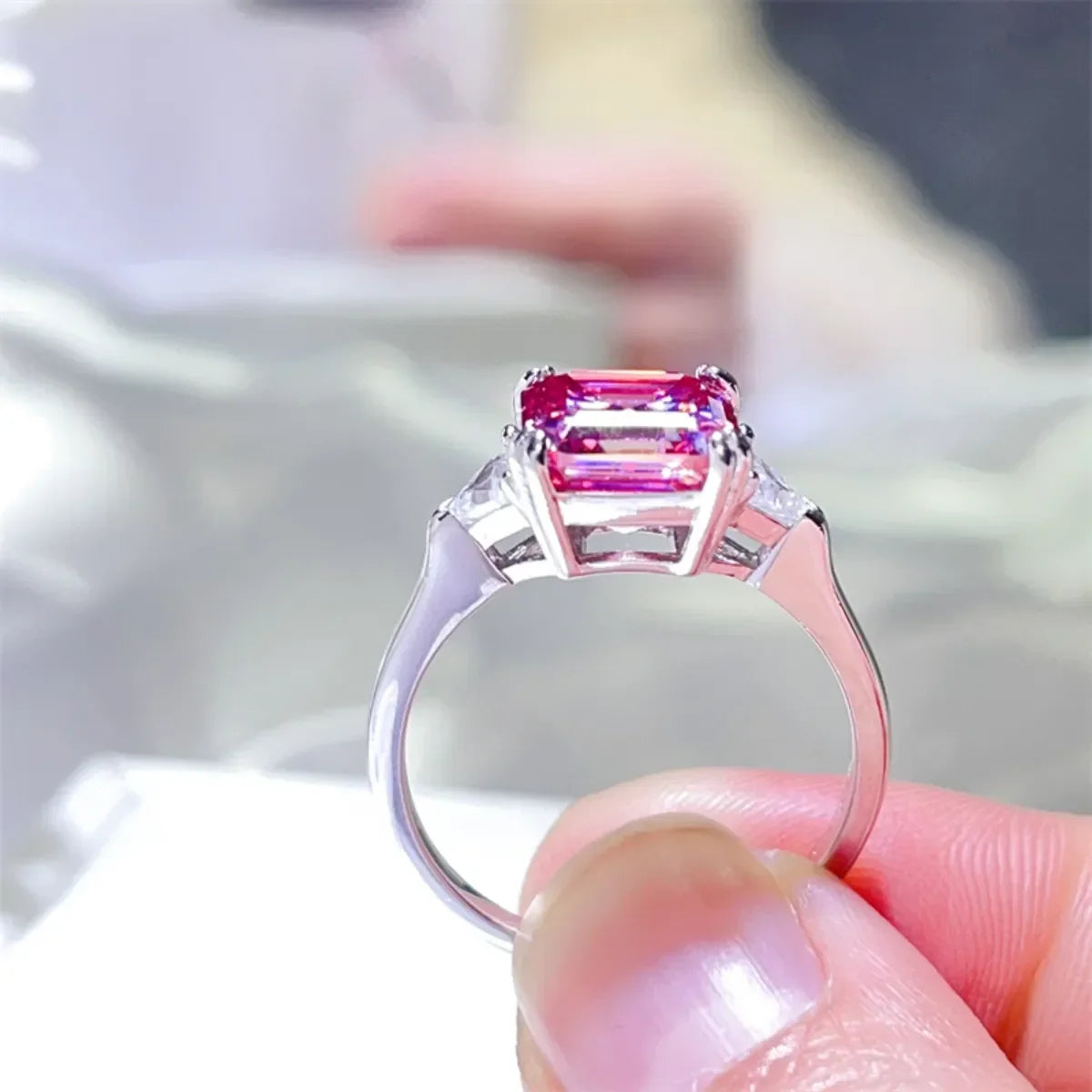 Platinum-Plated Moissanite Ring 3 Carat Giovanna - Brilliant Women's Ring Velanci