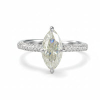 Ring Giulia - 2 Carat Moissanite Silver, Platinum-Plated Women's Ring Velanci