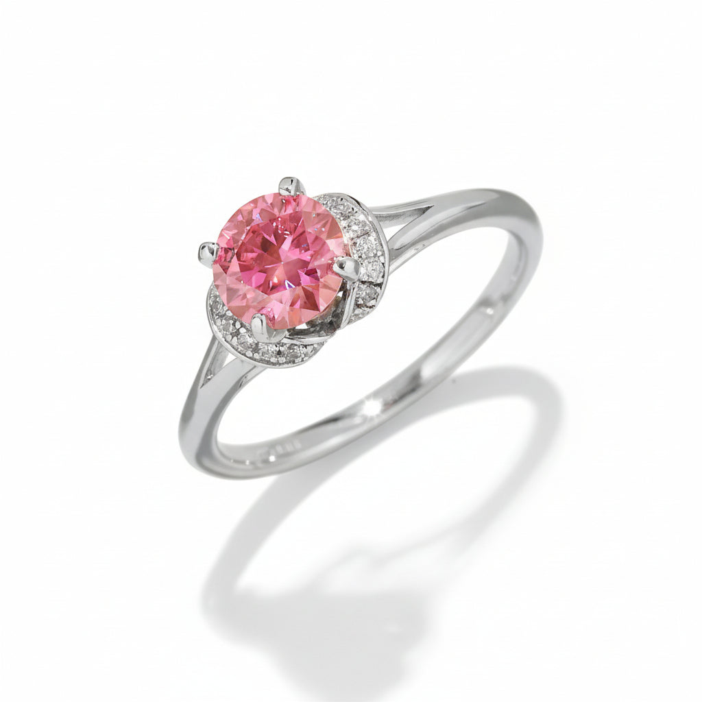 Ring Francesca - 1 Carat Moissanite Minimalist Silver Women's Ring Velanci