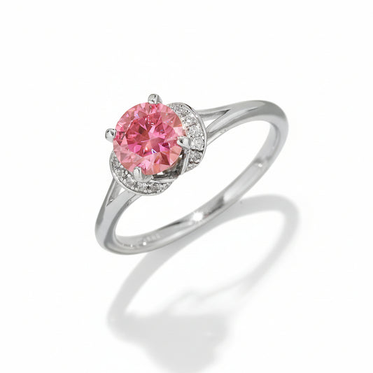 Ring Francesca - 1 Carat Moissanite Minimalist Silver Women's Ring Velanci