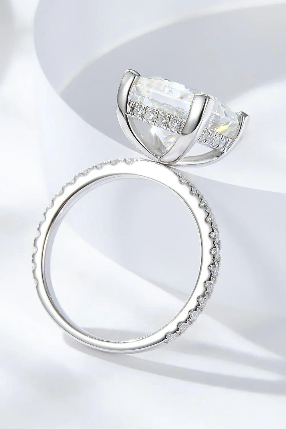 Moissanite Ring Giulia - 5.52 Carat Square Cut Sparkle Women's Ring Velanci
