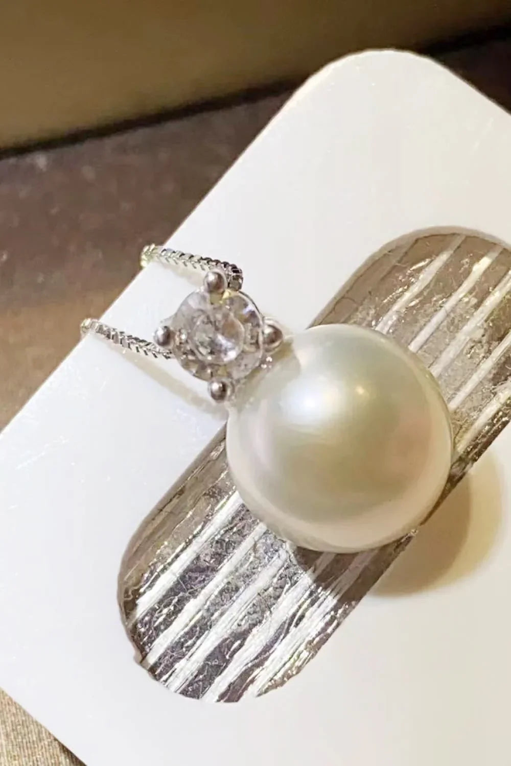 Freshwater Pearl Necklace - Sterling Silver Pendant, Coastal Velanci
