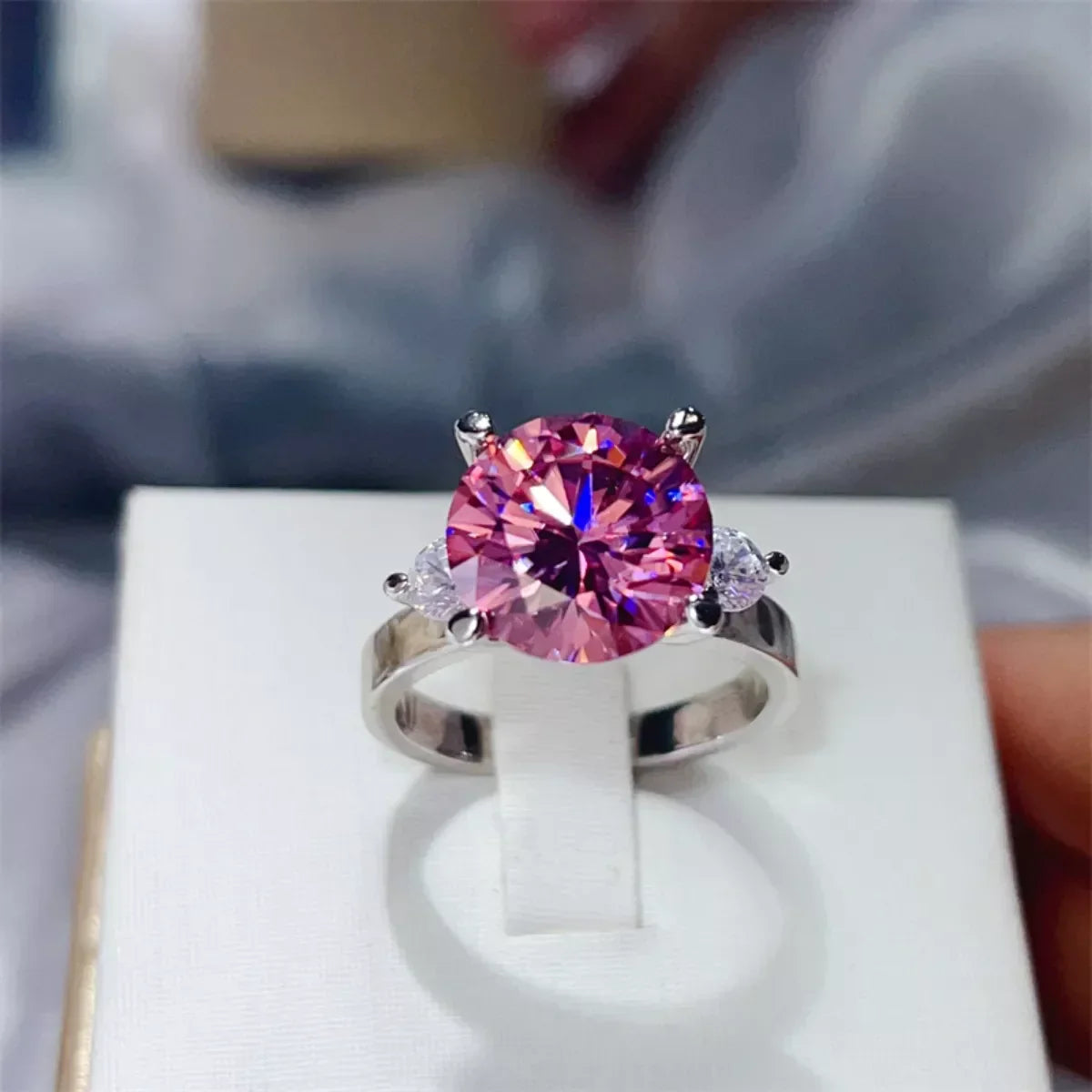5 Carat Moissanite Ring Giulia - Radiant Fire Brilliance Women's Ring Velanci