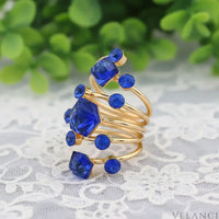 Ring Giulia - 18K Gold-Plated Layered Crystal Shine Women's Ring Velanci